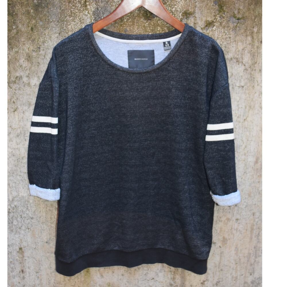 Maison Scotch by Scotch & Soda Striped Sleeve Sweatshirt Women’s Size 1/2 Small